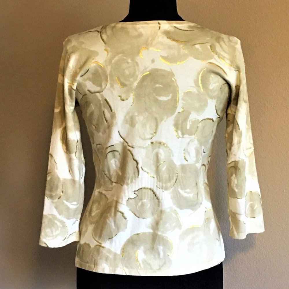 SARAH SPENCER Metallic Floral Cardigan - SMALL - Picture 5 of 11